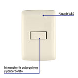 Placa Armada 1 Interruptor Escalera Marfil, Línea Italiana
