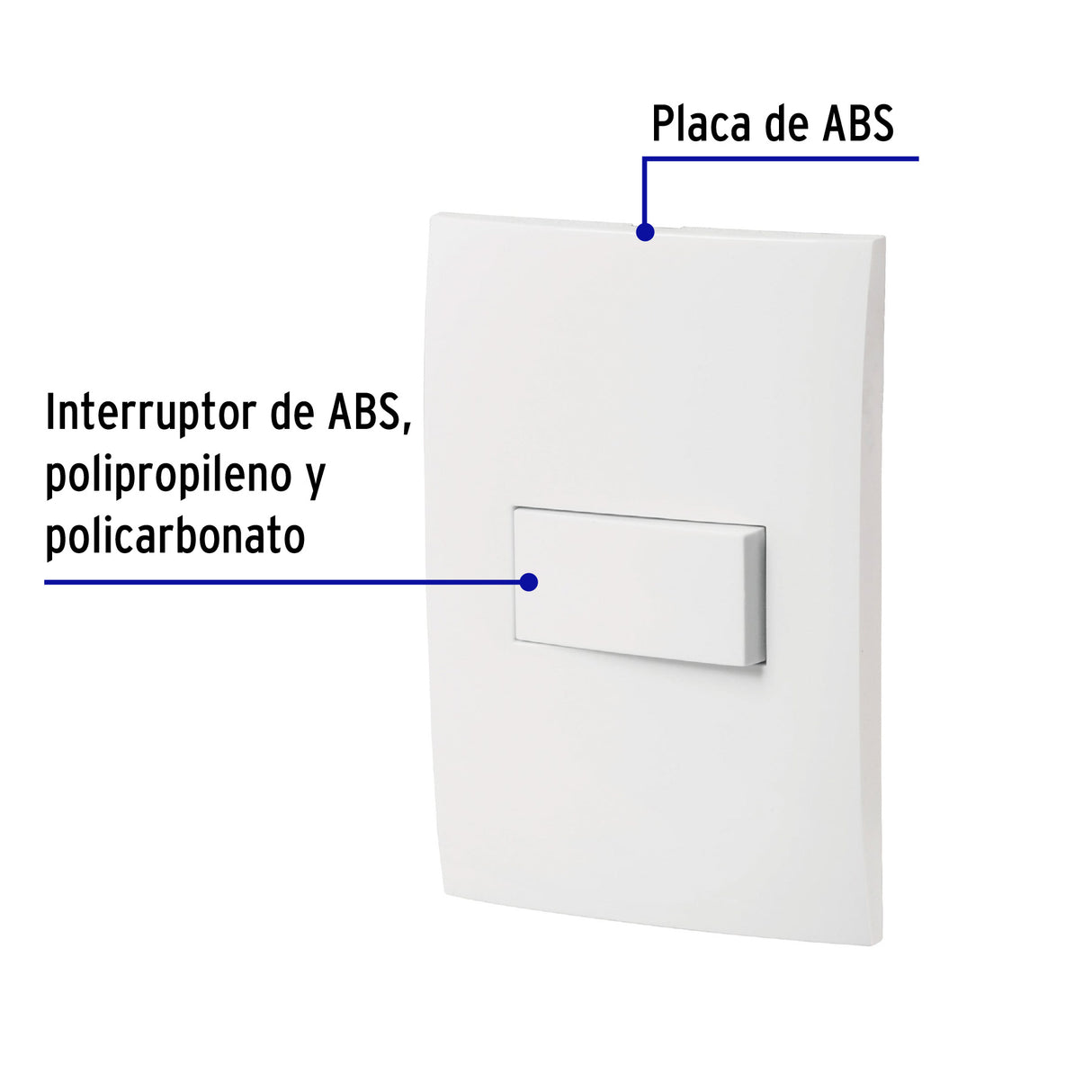 Placa Armada con Interruptor Escalera, Línea Oslo, Blanco