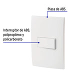 Placa Armada con Interruptor Escalera, Línea Oslo, Blanco
