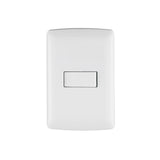 Placa Armada 1 Interruptor Sencillo, Blanco, Línea Italiana