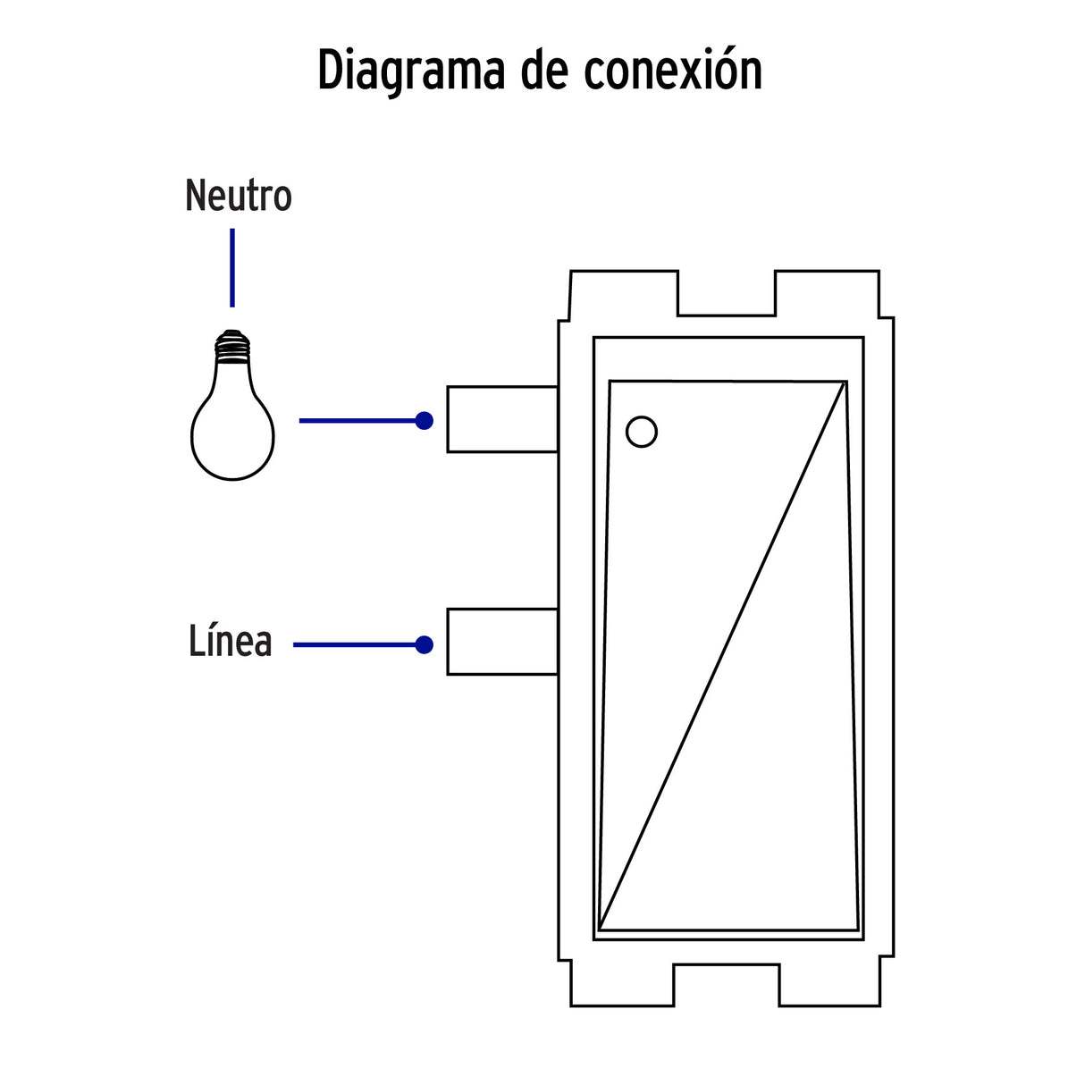 Placa Armada 1 Interruptor Sencillo, Blanco, Línea Italiana