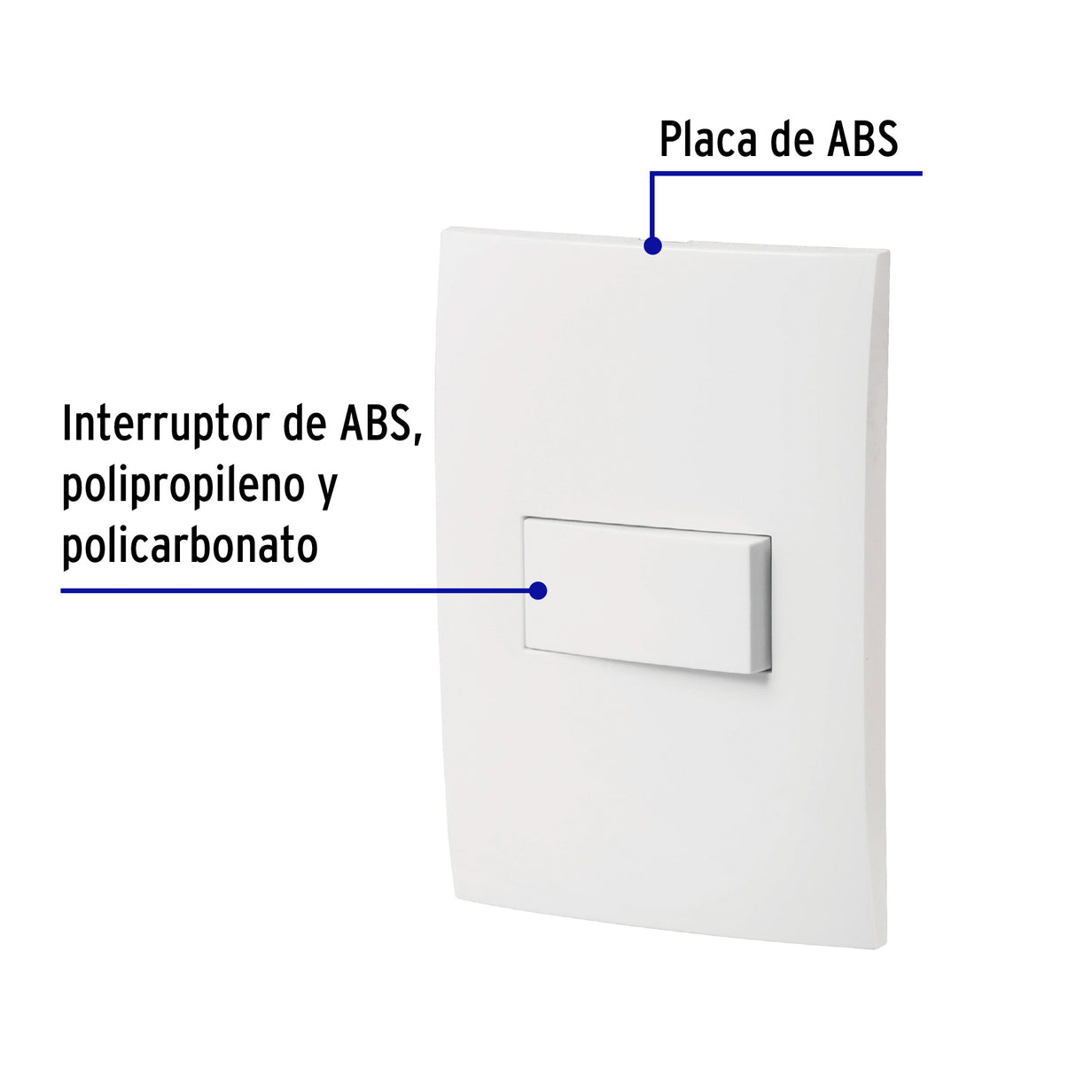 Placa Armada con Interruptor Sencillo, Línea Oslo, Blanco