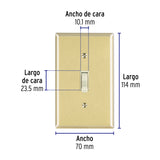 Placa Armada Interruptor Sencillo, Línea Standard, Aluminio