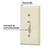 Placa Armada Interruptor Sencillo, Línea Standard, Marfil
