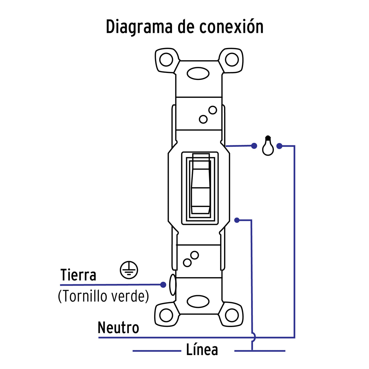 Placa Armada Interruptor Sencillo, Línea Standard, Marfil