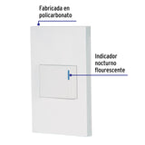 Placa Armada 1 Interruptor, 1.5 Módulos, Española, Blanco