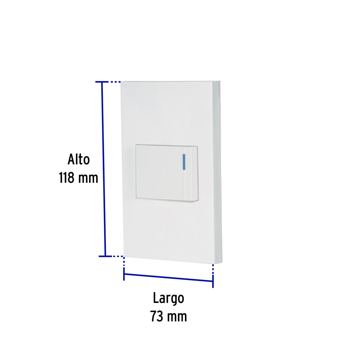 Placa Armada 1 Interruptor, 1.5 Módulos, Española, Blanco