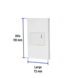 Placa Armada 1 Interruptor, 1.5 Módulos, Española, Blanco