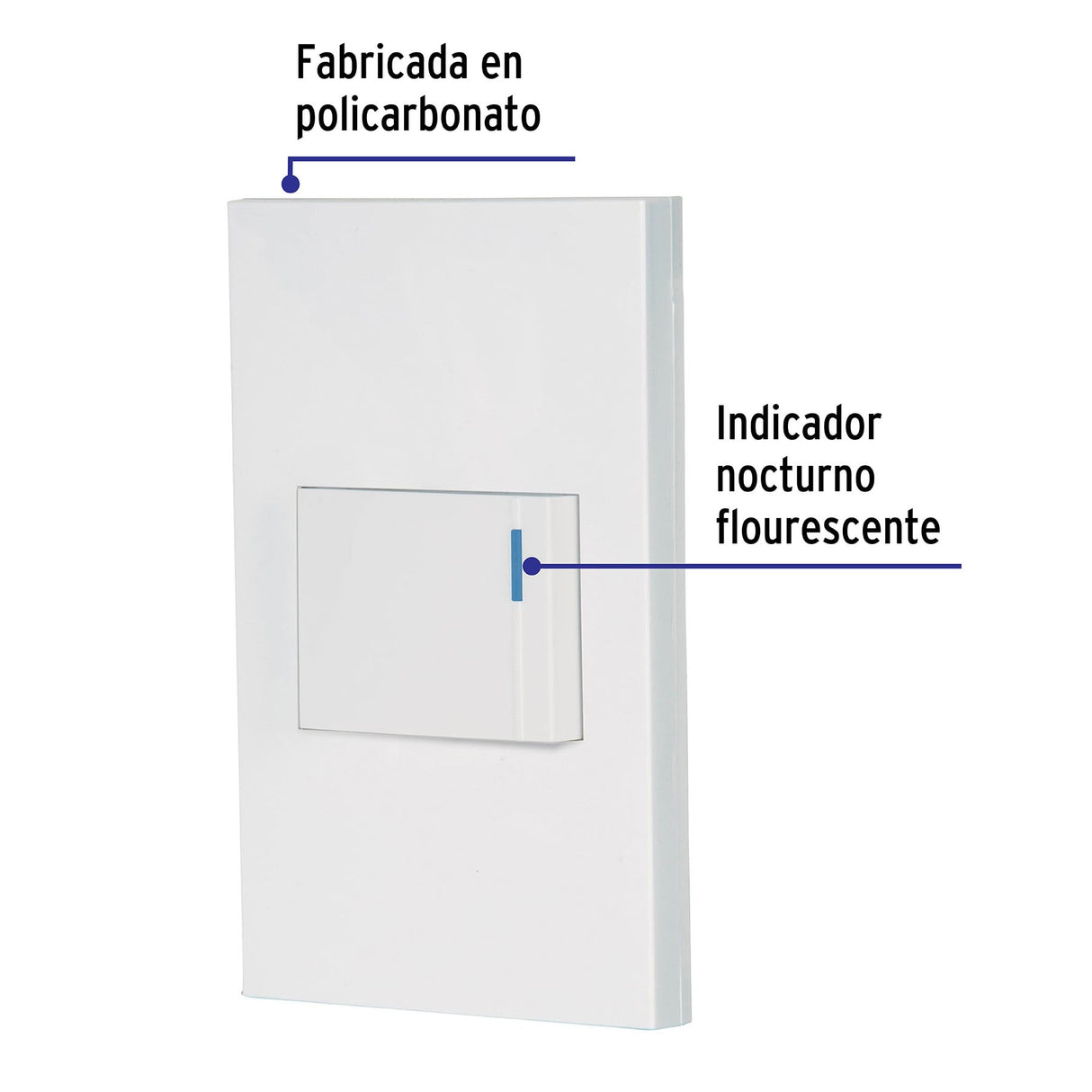 Placa Armada 1 Interruptor de 3VÍAS, 1.5MÓD, Española, Blanco