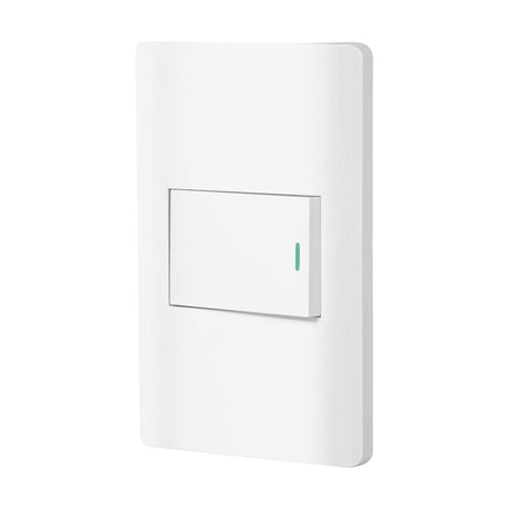Placa armada blanca 1 interruptor de 3 vías 1.5 mód, Lisboa