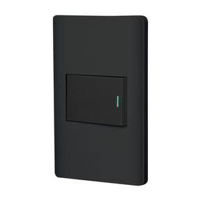 Placa armada negra 1 interruptor de 3 vías 1.5 mód, Lisboa