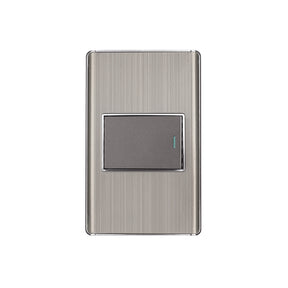 Placa armada acero inox 1 interruptor 1.5 módulos, Lisboa
