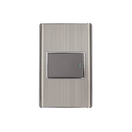Placa armada acero inox 1 interruptor 1.5 módulos, Lisboa