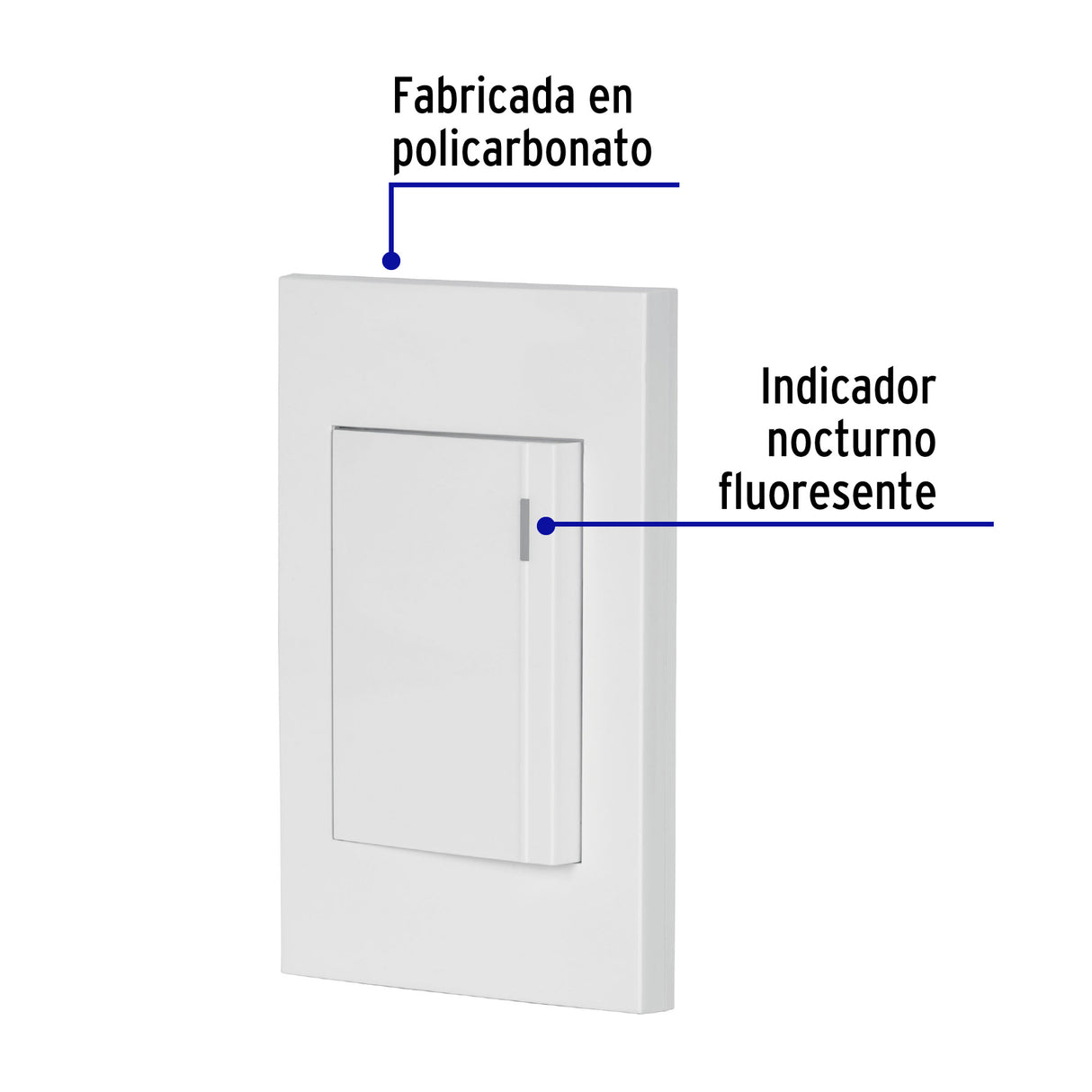 Placa Armada 1 Interruptor, 3 Módulos, Española, Blanco