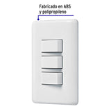 Placa Armada con 3 Interruptores Sencillos, Volteck Basic