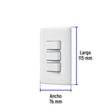 Placa Armada con 3 Interruptores Sencillos, Volteck Basic