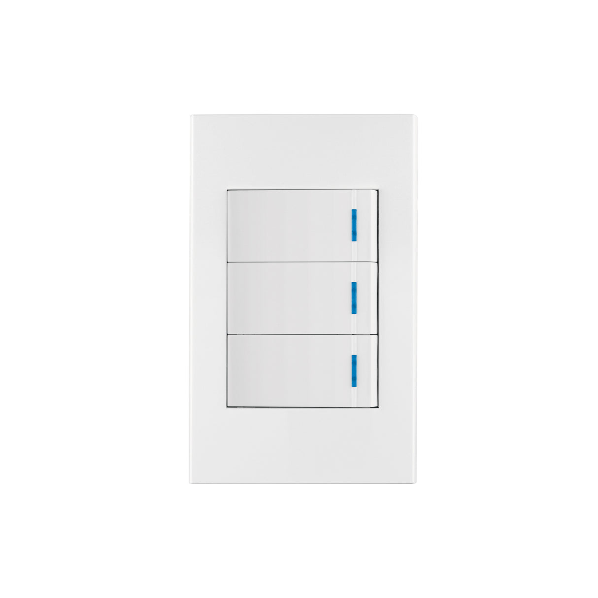 Placa Armada 3 Interruptores, 1 Módulo, Española, Blanco