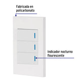 Placa Armada 3 Interruptores 1DE 3VÍAS, 1 Mod, Española, Blanco
