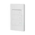 Placa armada blanca 2 interruptores 1 de 3 vías 1 mód, Lisboa
