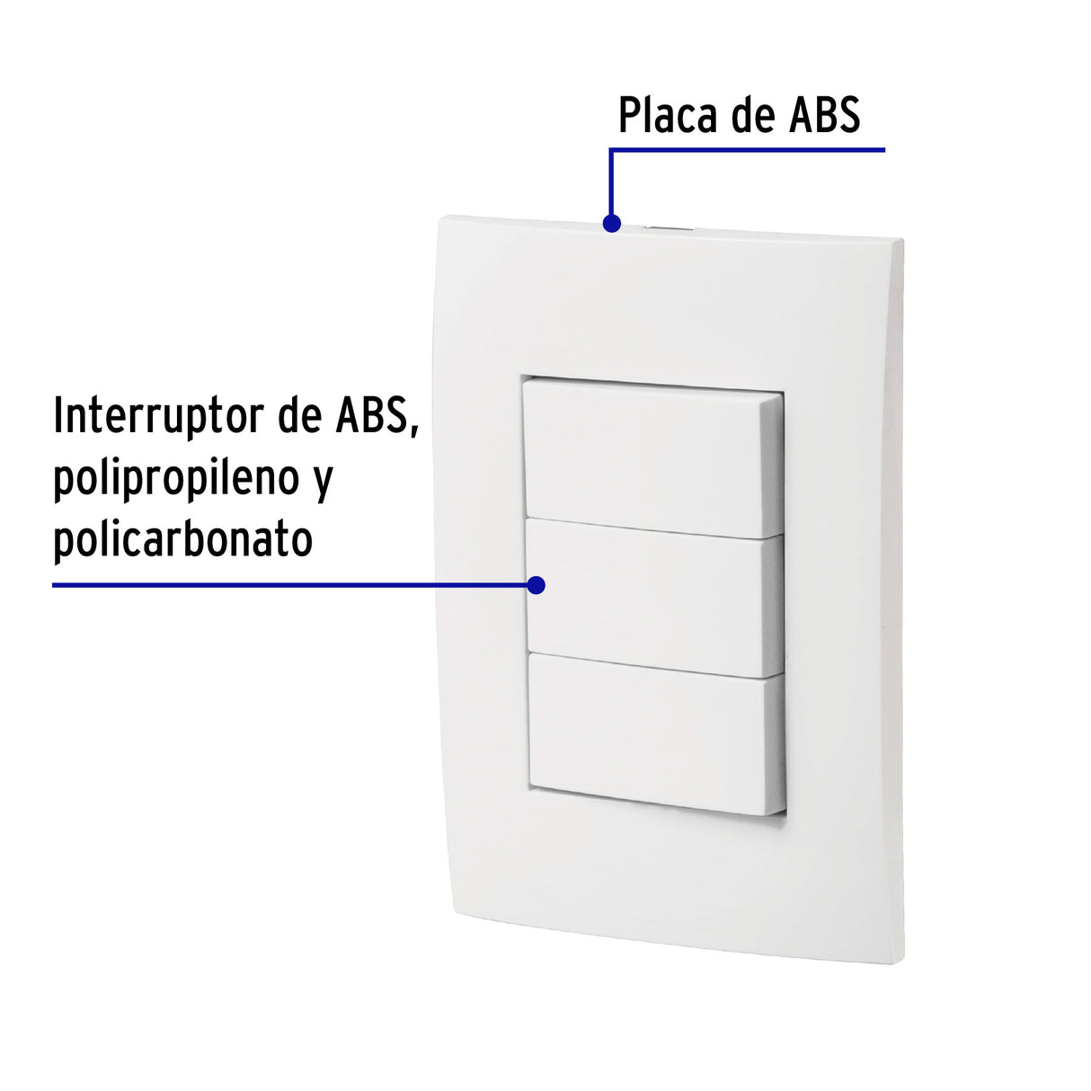 Placa Armada Interruptores Sencillos y Escalera, Oslo, Blanco