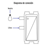 Placa Armada 3 Interruptores Sencillos, Blanco, Línea Italiana