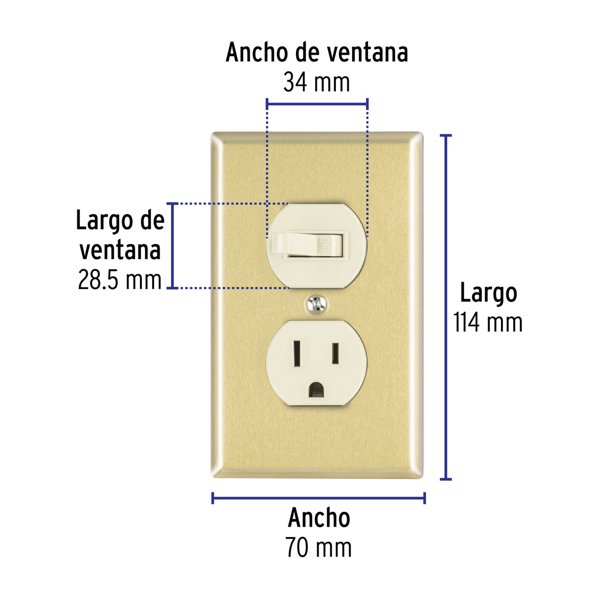 Placa Armada Interruptor y Contacto, Línea Standard, Aluminio