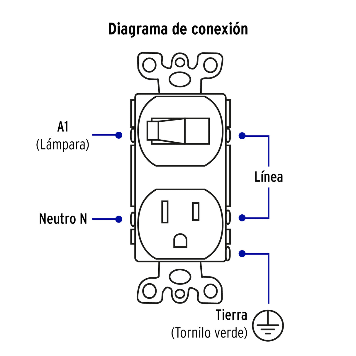 Placa Armada Interruptor y Contacto, Línea Standard, Aluminio