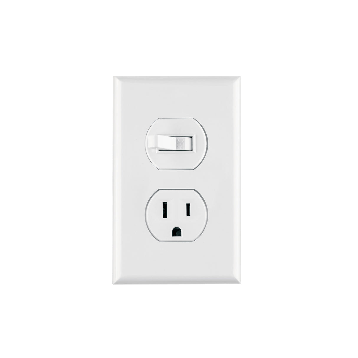 Placa armada interruptor y contacto, línea Standard, blanco