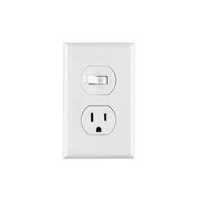 Placa armada interruptor y contacto, línea Standard, blanco