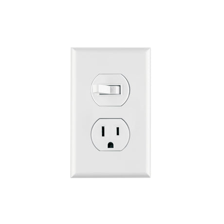 Placa armada interruptor y contacto, línea Standard, blanco