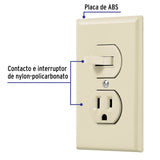 Placa Armada Interruptor y Contacto, Línea Standard, Marfil