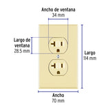 Placa Armada Contacto Dúplex, 2 Polos, Línea Standard, Marfil
