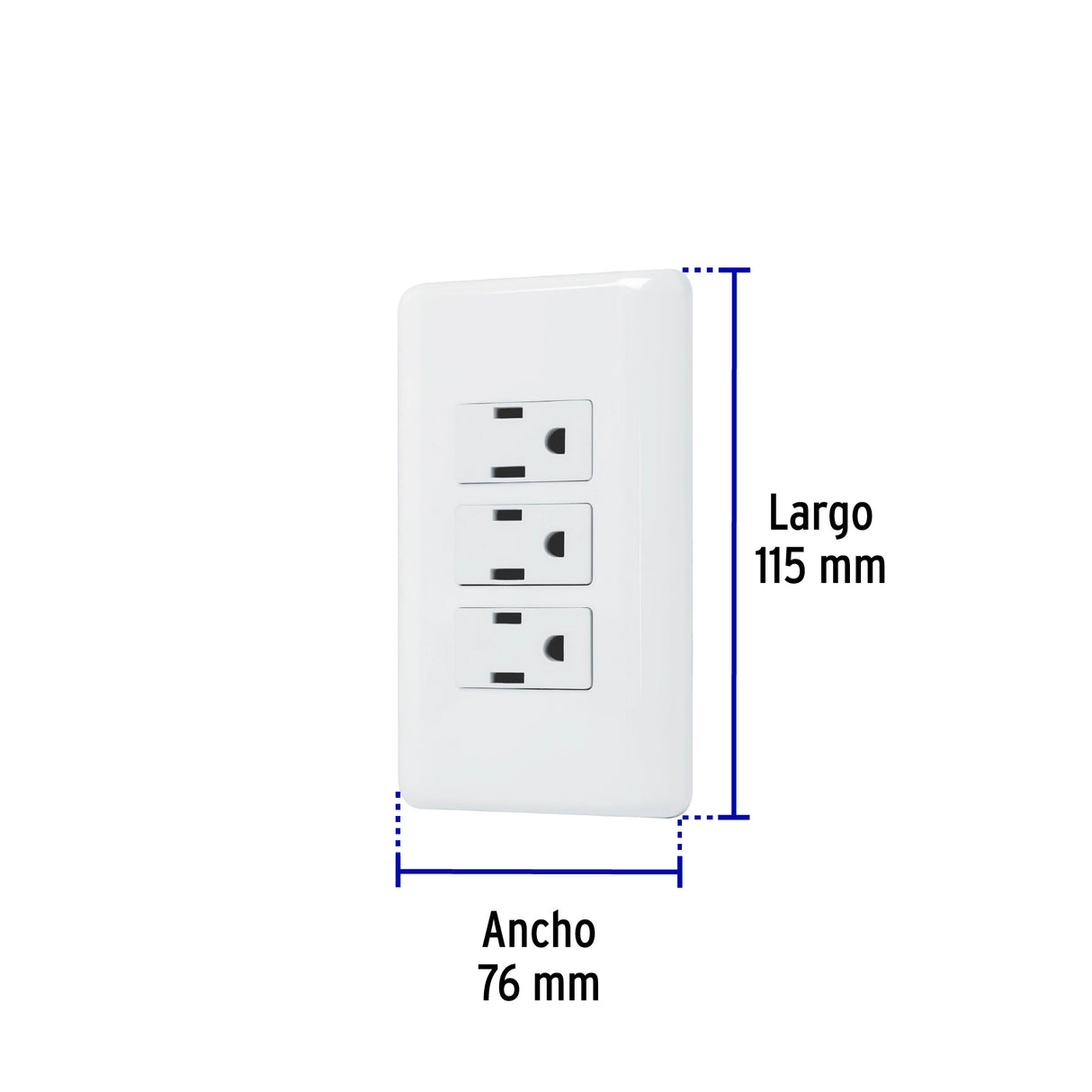 Placa Armada con 3 Contactos, Volteck Basic