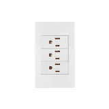 Placa Armada 3 Contactos, 1 Módulo, Española, Blanco