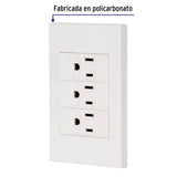 Placa Armada 3 Contactos, 1 Módulo, Española, Blanco