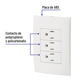 Placa Armada 3 Contactos Aterrizados, Línea Oslo, Blanco