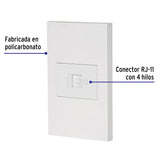 Placa Armada 1 Toma para Teléfono, 1.5 Mod, Española, Blanco