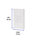 Placa Armada 1 Toma para Teléfono, 1.5 Mod, Española, Blanco