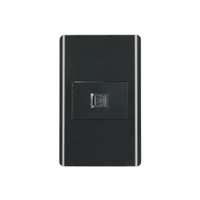 Placa armada negra 1 toma para teléfono 1.5 mód, Lisboa