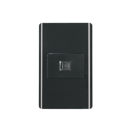 Placa armada negra 1 toma para teléfono 1.5 mód, Lisboa