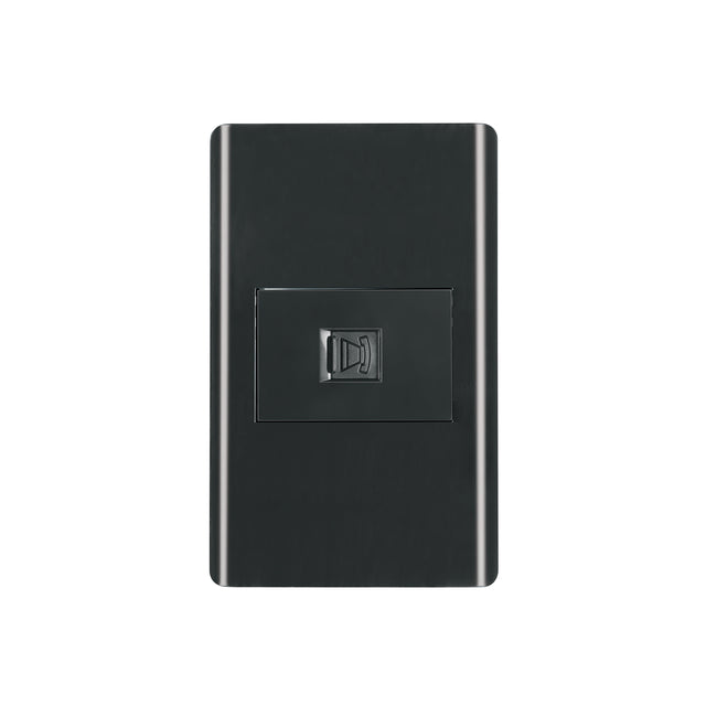 Placa armada negra 1 toma para teléfono 1.5 mód, Lisboa