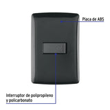 Placa Armada con Timbre, Negro, Línea Italiana, Volteck