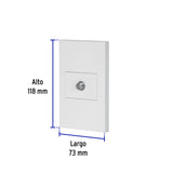 Placa Armada 1 Toma de TV, 1.5 Módulos, Española, Blanco