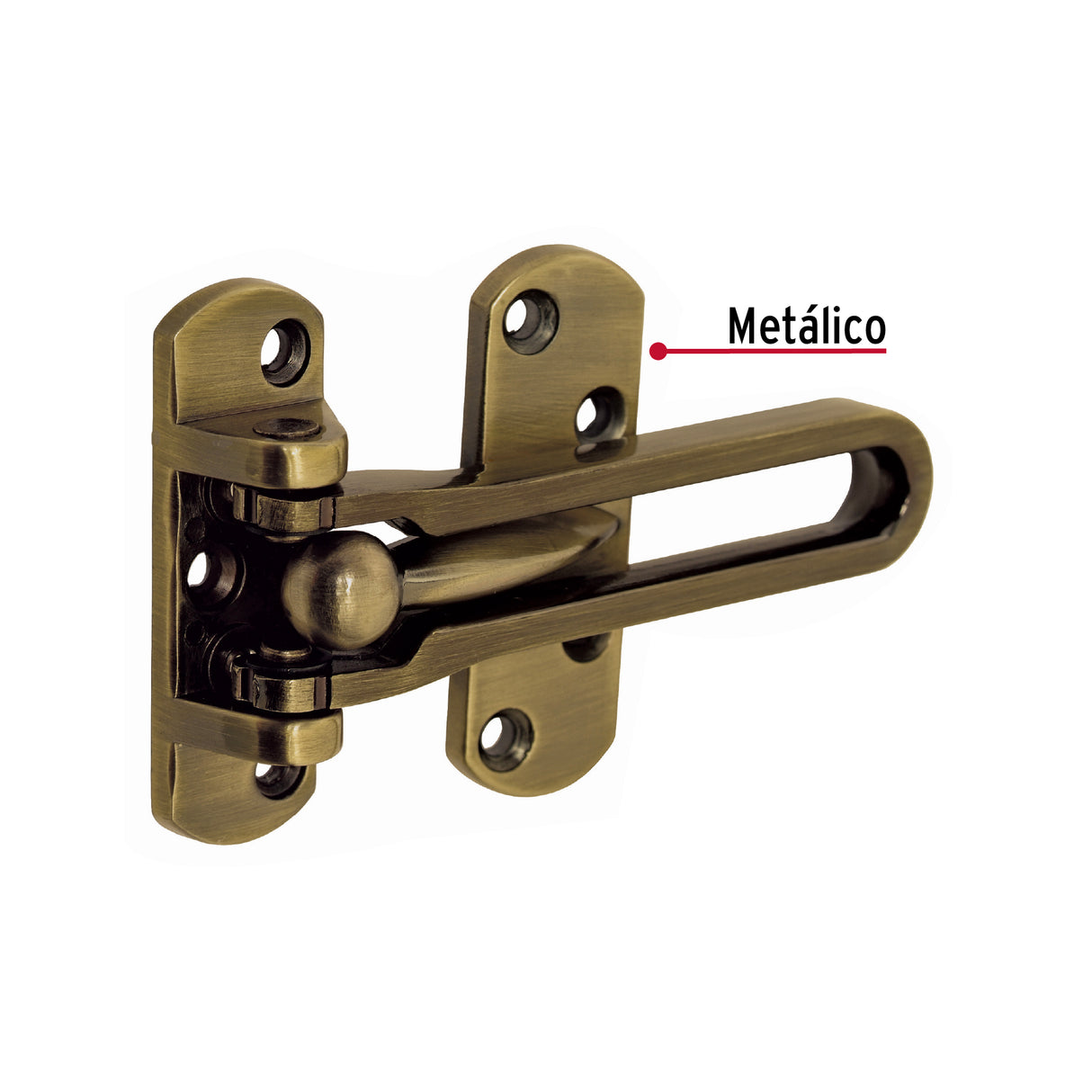 Pasador Abatible para Puerta, Acabado Latón Antiguo, Hermex