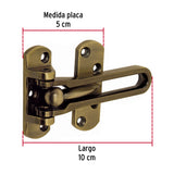 Pasador Abatible para Puerta, Acabado Latón Antiguo, Hermex