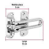 Pasador Abatible para Puerta, Acabado Cromo Mate, Hermex