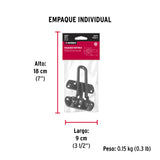 Pasador Abatible para Puerta, Acabado Negro, Hermex