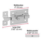 Pasador de Barra Plana 2' Acabado Cromo, Hermex