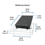 Parrilla Inducción Empotrable 30 cm, 2 Quem, Vidrio, Riviera