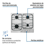 Parrilla Gas Empotrable 60 cm, 4 Quemadores, Esmalte, Foset